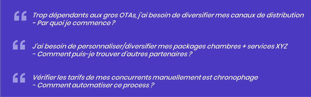 Trop dépendants aux gros OTAs, j'ai besoin de diversifier mes canaux de distribution - Par quoi je commence ?