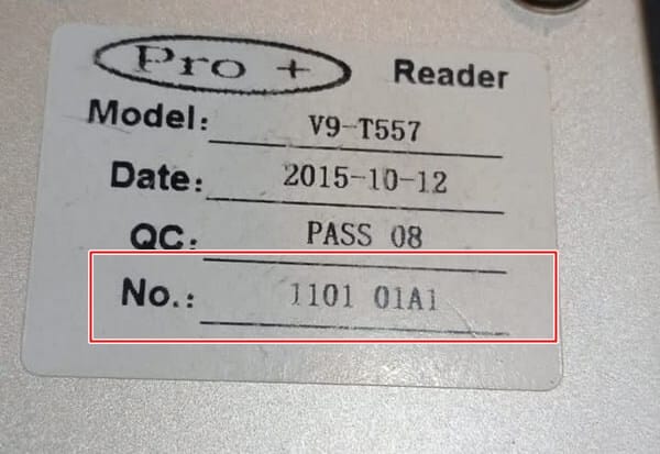 numéro de série de l'encodeur de carte-clé