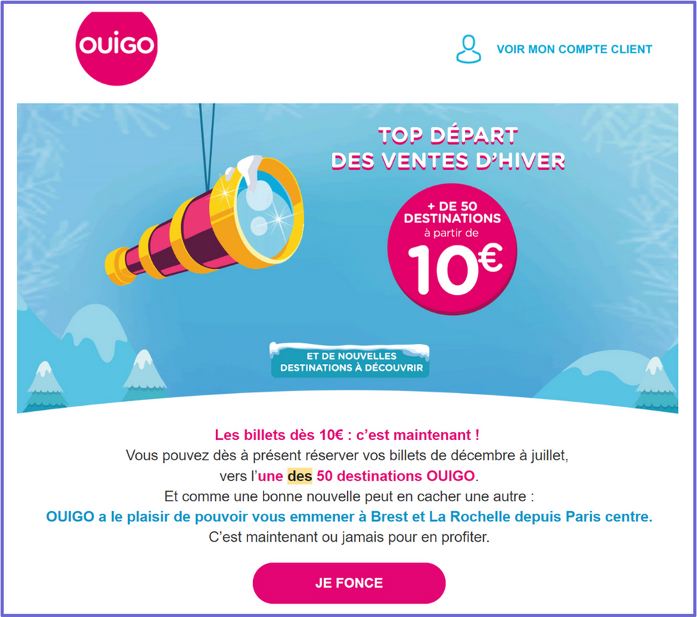 Ouverture des Ventes OuiGo - Top Départ