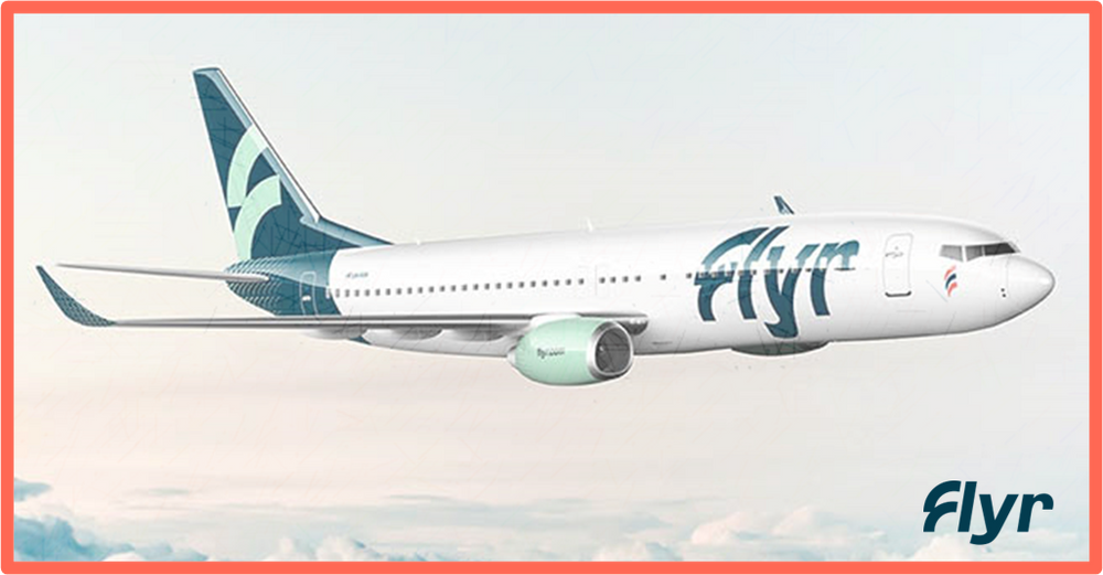 Un avion Flyr qui est désormais cloué au sol, témoignage des difficultés financières du secteur aérien.