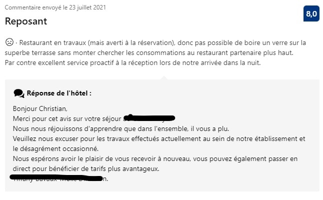 exemple réponse avis mitigé