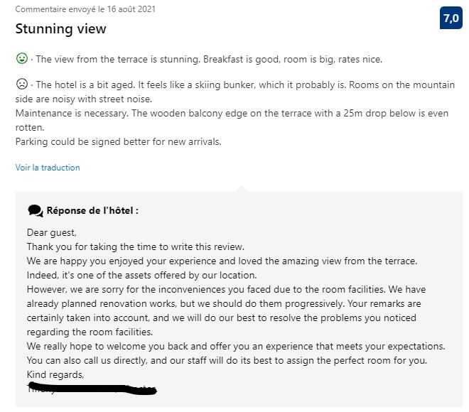 réponse avis mitigé