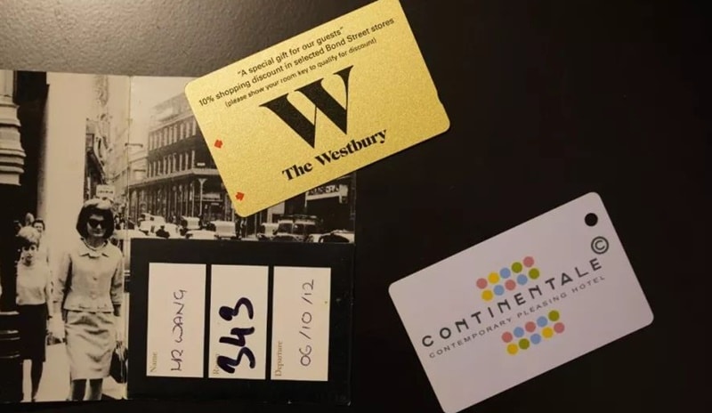 Affichage de la carte-clé de l'hôtel