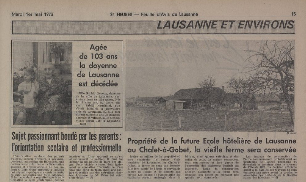 Article_FEUILLEDAVISLAUSANNE_19730501