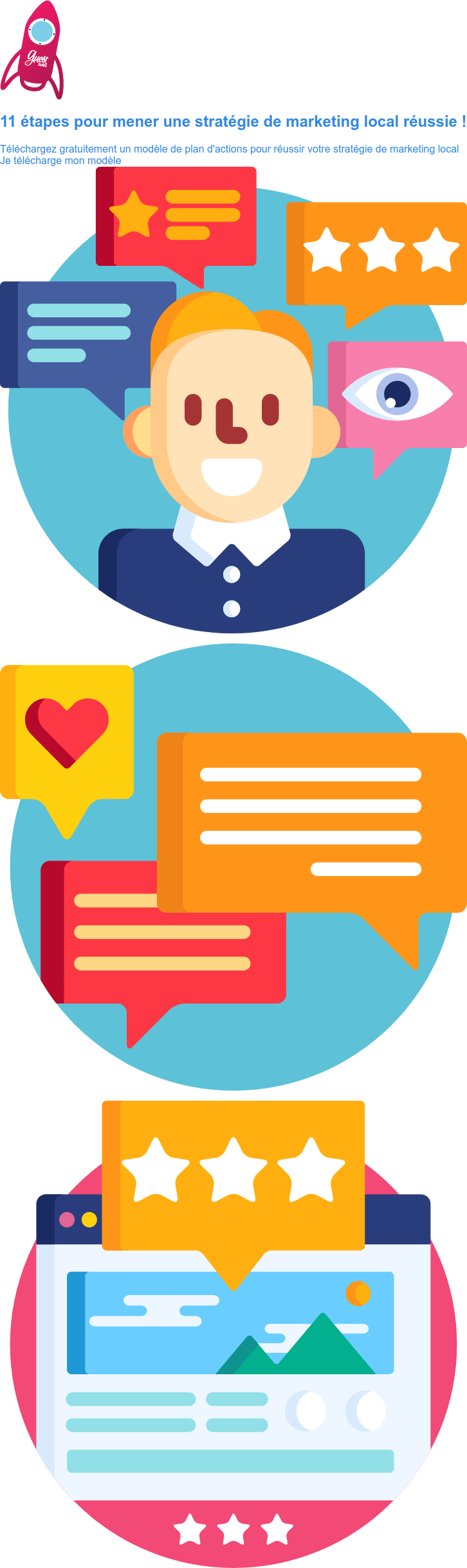 11 étapes pour mener une stratégie de marketing local réussie ! Téléchargez gratuitement un modèle de plan d'actions pour réussir votre stratégie de marketing local Je télécharge mon modèle