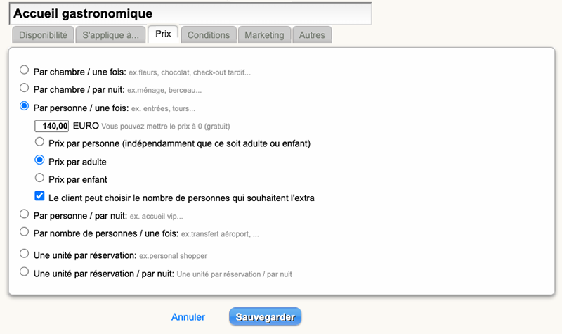 configuration prix optimal vente extras mirai