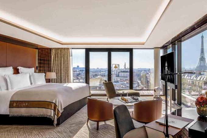 La chambre du Penthouse au Bulgari Hotel Paris © Bulgari La chambre du Penthouse au Bulgari Hotel Paris © Bulgari