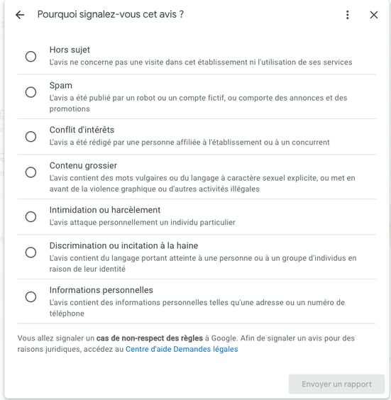 Type dinfraction commise