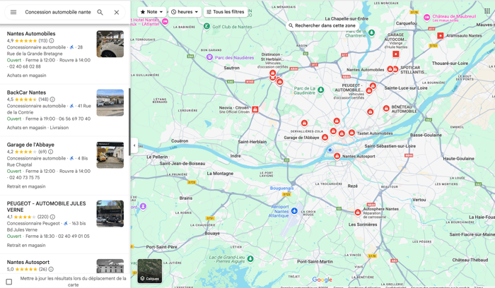 recherche locale google maps