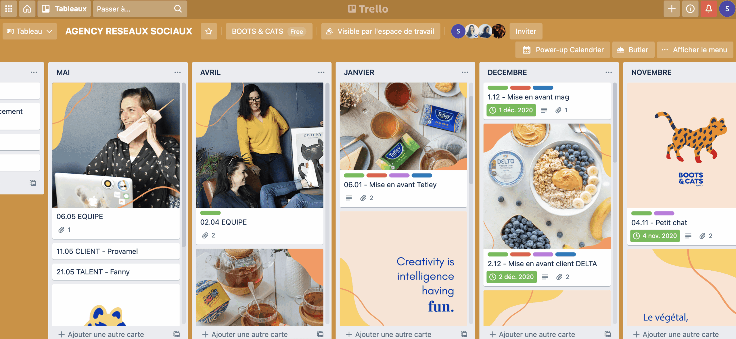 Calendrier édito Trello