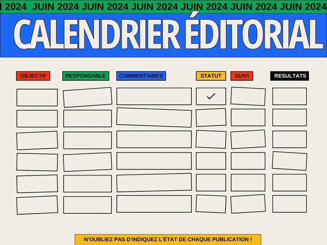modèle calendrier édito