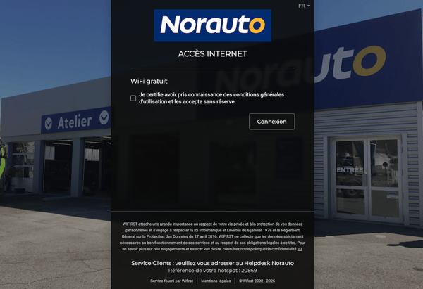 portail captif wifi norauto