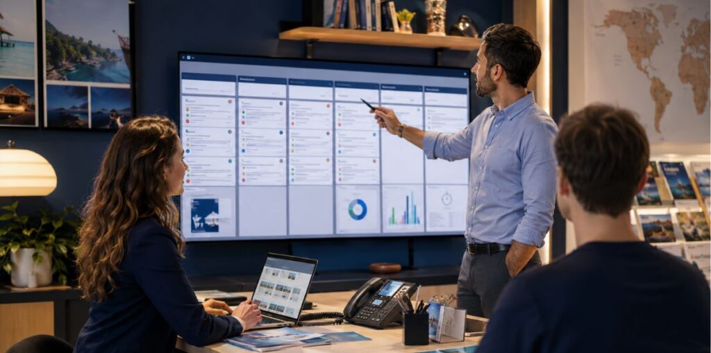 Les agences de voyages adoptent des solutions CRM comme HubSpot, Zoho, Salesforce et Dynamics 365 pour optimiser la gestion des clients.