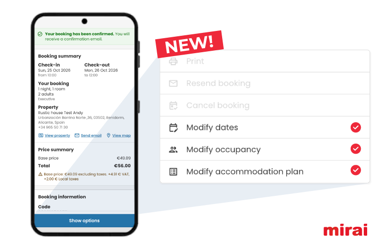 Mirai lance un système permettant aux clients de modifier leurs réservations en ligne, couvrant 70 % des demandes.