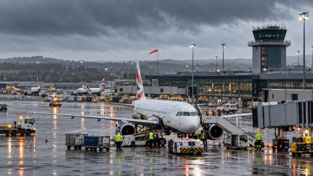 Les tempêtes Austen et Boelo perturbent gravement le trafic aérien et maritime en Nord-Ouest de l'Europe fin octobre 2026.